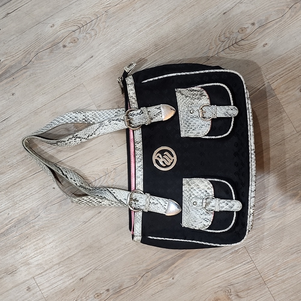 Rocawear Faux‎ Snakeskin Accent Purse.
